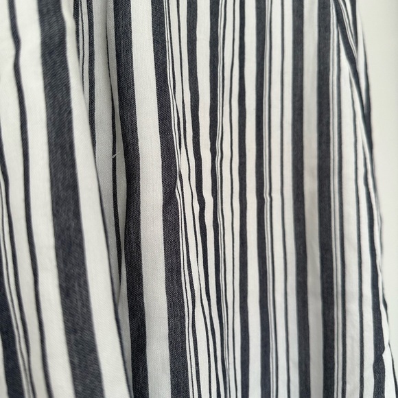 Loft Navy + White Striped Midi Skirt with Belt - Picture 3 of 8